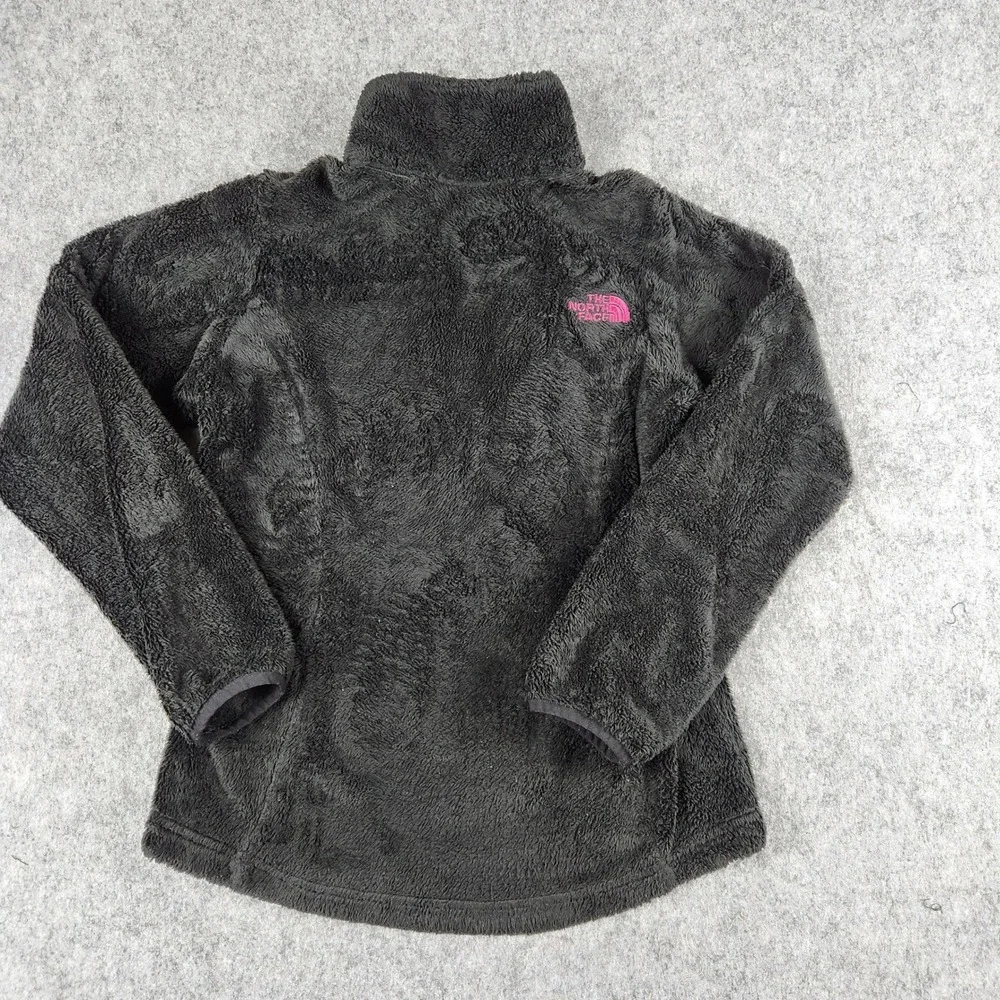 The North Face Osito Fleece Jacket Girls M Black Pink Full Zip Warm Soft Coat